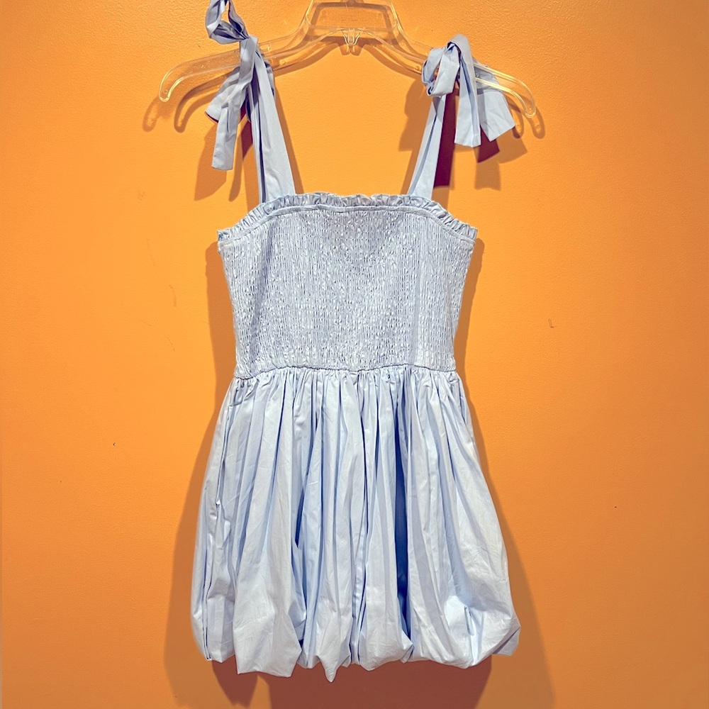 TCEC Size Large Baby Blue Bubble Hem Women’s Dress New With Tag